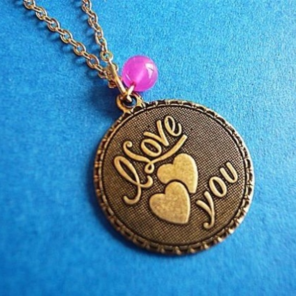 Jewelry - I Love You Retro Vintage Inspired Pendant Necklace